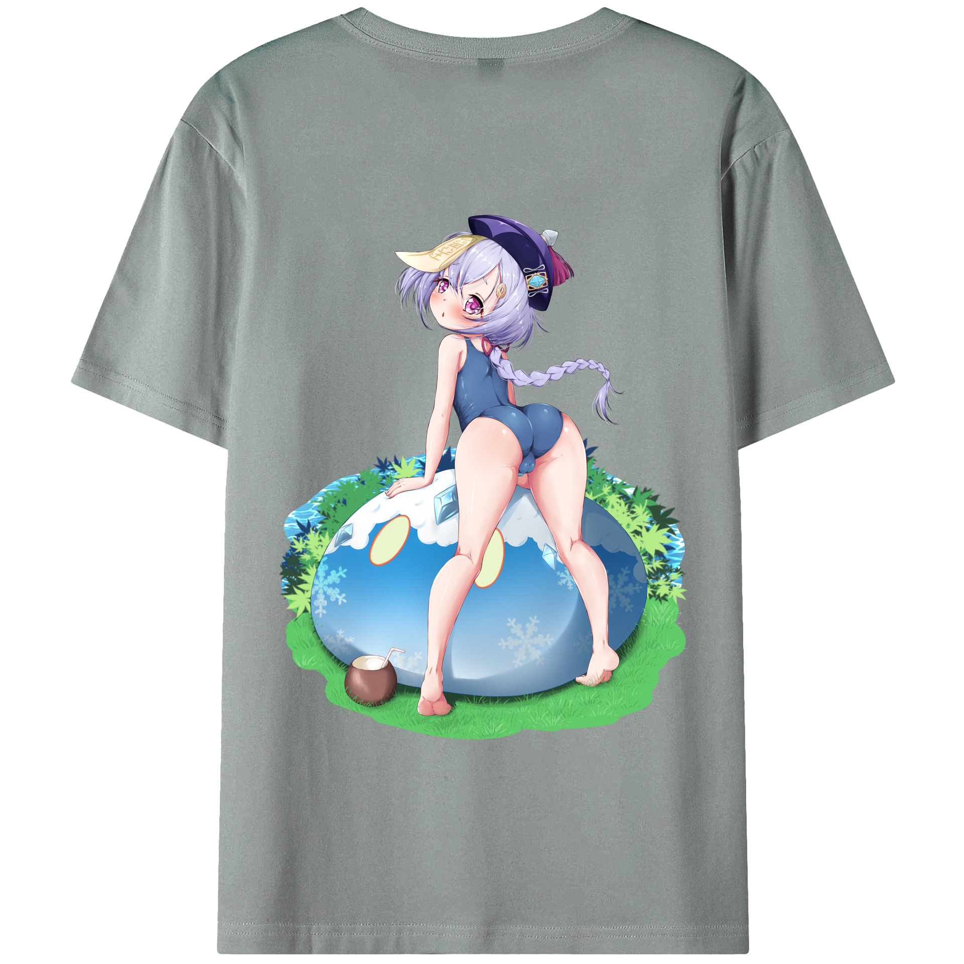 げんし神 七七 なな  genshin Nana 綿100％ メンズ半袖Tシャツ（バックプリント） 通気性